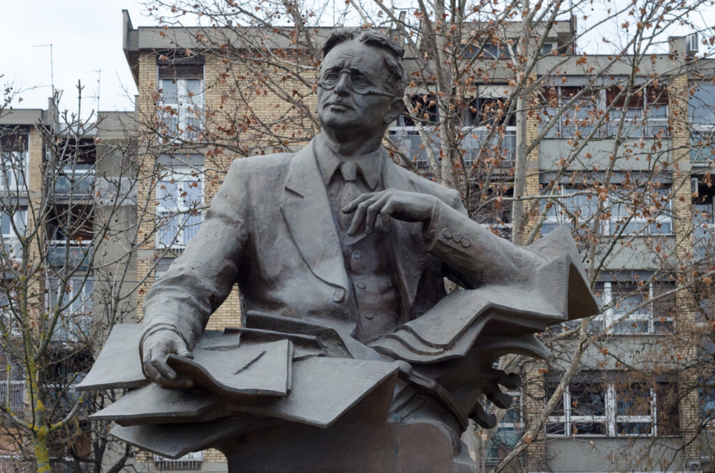 The bust of the Azerbaijani composer Uzeyir Hadzibeyli